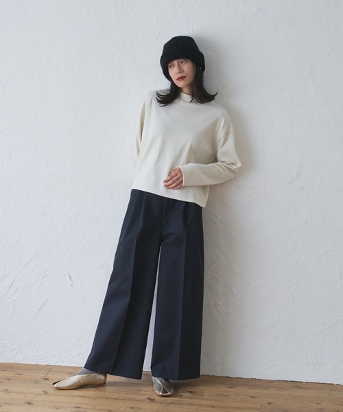 tシャツ ハイネックワイドプルオーバー -手洗い可- レディース
