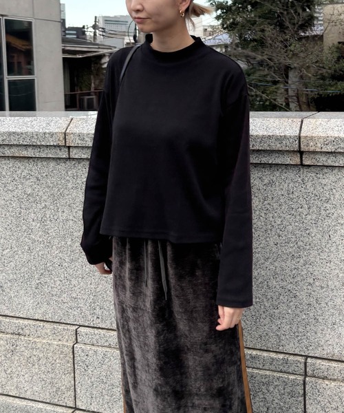 tシャツ ハイネックワイドプルオーバー -手洗い可- レディース