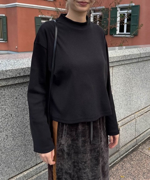 tシャツ ハイネックワイドプルオーバー -手洗い可- レディース