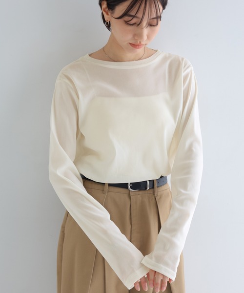 andme（アンドミー） tシャツ 「新色追加」ベロアチュールクルーネック