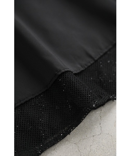 cawaii スカート （黒）煌めきダイヤチェックのメッシュ地ロング