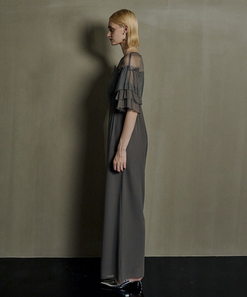 et.UNIVER エトユニヴェール et.UNiVER Frill vest pencil dress | DRESS,DRESS | ROOM903 online