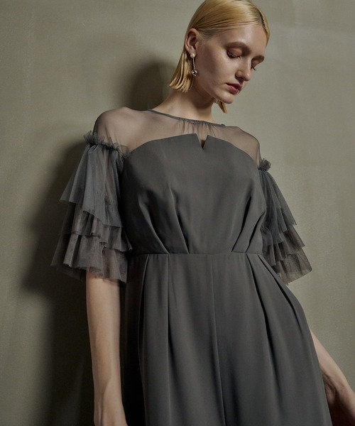 et.UNiVER パンツドレス Frill laverd sleeve dress : ZOZOTOWN