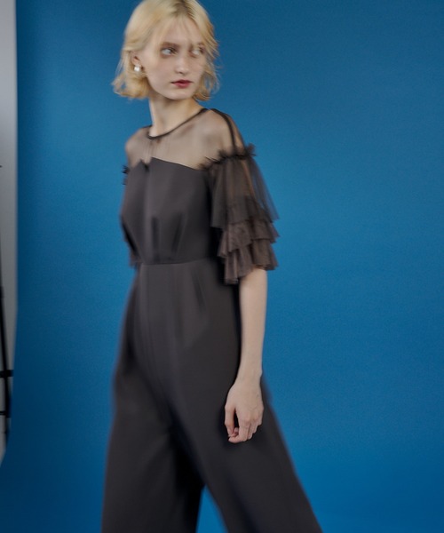 et.UNiVER パンツドレス Frill laverd sleeve dress : ZOZOTOWN
