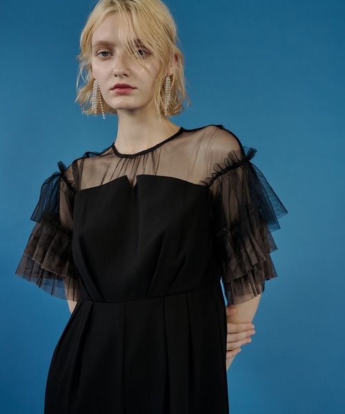 et.UNiVER パンツドレス Frill laverd sleeve dress : ZOZOTOWN