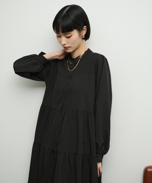 新品未使用ブラック シャツティアードワンピース 長袖 2208166y-20.jpg