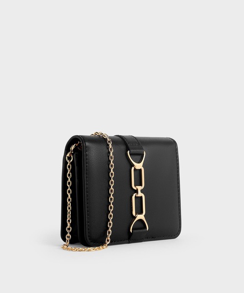 CHARLES & KEITH◆Agatha チェーン アクセント カードホルダー CHARLES & KEITH 財布 Agatha アガサ チェーンアクセントカード