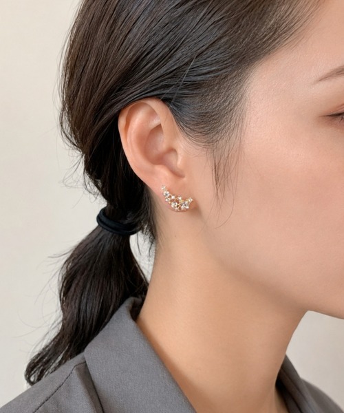 ciite' ピアス ビジューラインストーンピアス (両耳用) レディース