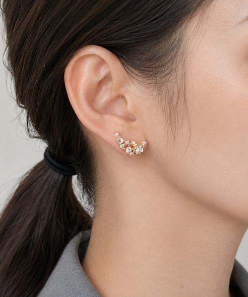 ciite' ピアス ビジューラインストーンピアス (両耳用) レディース