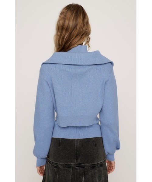 ニット セーター cropped frill knit レディース SLY ニット セーター COLLAR ZIP CROP 2P TOPS カラー ジップ