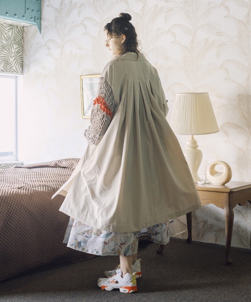 bedsidedrama ノーカラーコート コート Big Tuck Loose Sleeve