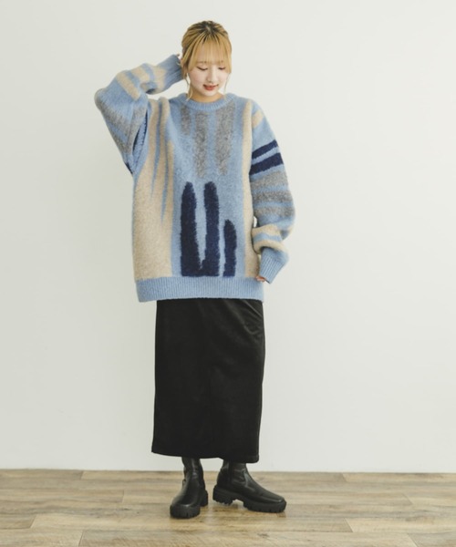 URBAN RESEARCH ITEMS / アーバンリサーチ アイテムズ シャギーモチーフビッグニット ITEMS URBANRESEARCH ニット セーター シャギーモチーフビッグ