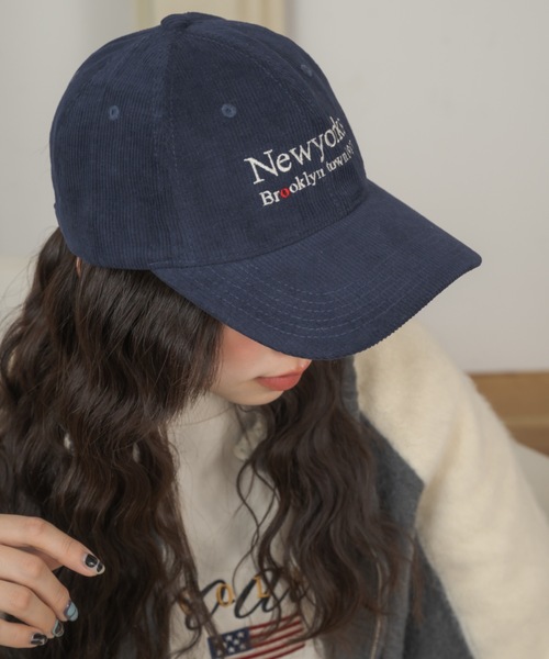 Birthday room キャップ 帽子 コーデュロイロゴ刺繍キャップ