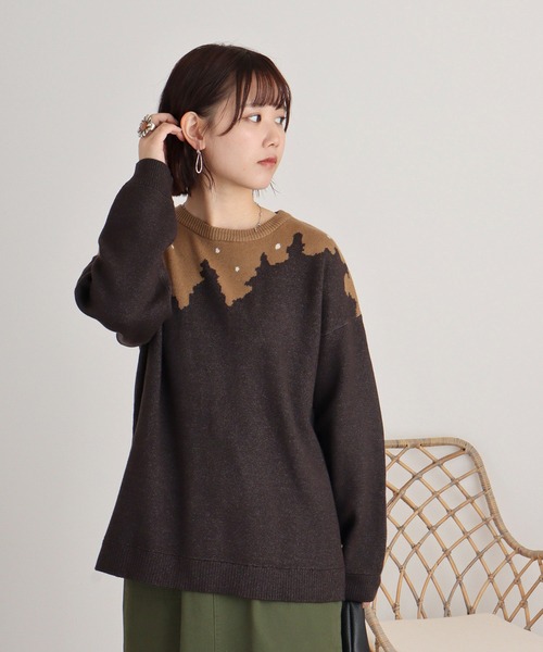 Emago ニット セーター EMAGO フォレストジャガードプルオーバー
