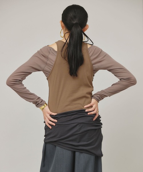 タンクトップ ノースリーブ Curensology(カレンソロジー)/「5AWARENESS」コットン2WAYタンクトップ レディース Curensology タンクトップ ノースリーブ Curensology(カレン