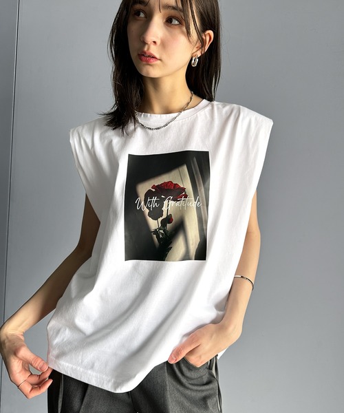 tシャツ シルケットフォトT flower レディース シルケットフォトT flower（Tシャツ/カットソー）｜Lui's