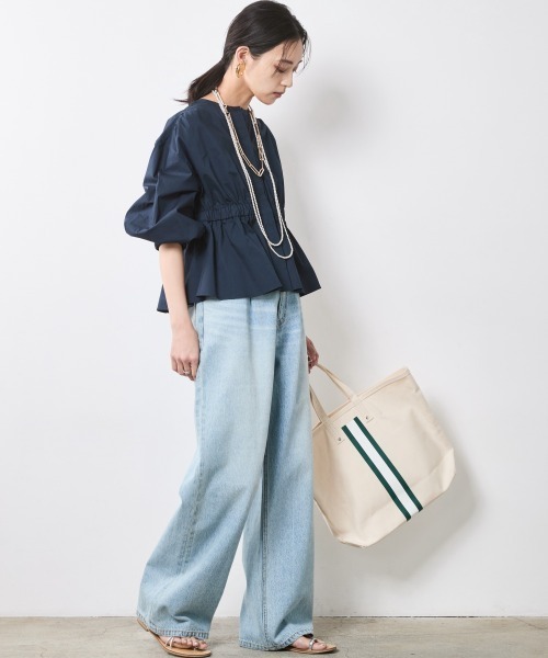 CHIC STYLE ブラウス シャツ パフスリーブギャザーブラウス
