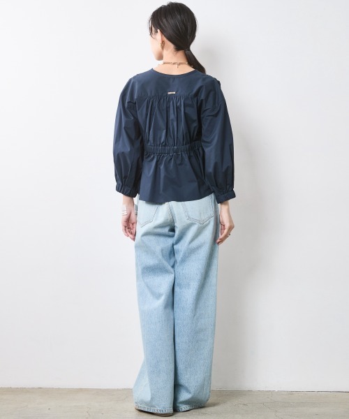 CHIC STYLE ブラウス シャツ パフスリーブギャザーブラウス
