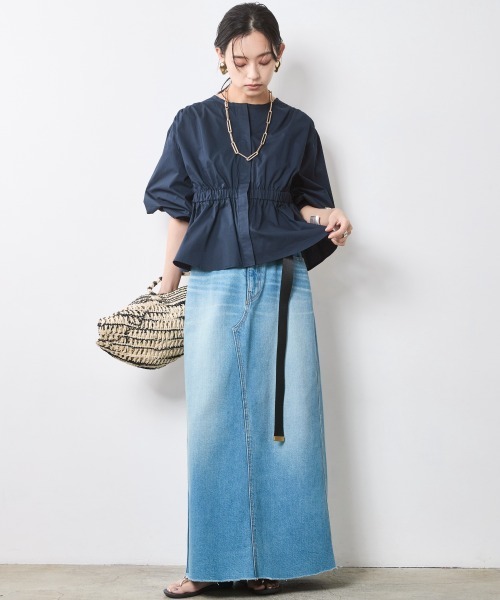 ブラウス シャツ ギャザーパフスリーブトップス レディース CHIC STYLE ブラウス シャツ パフスリーブギャザーブラウス