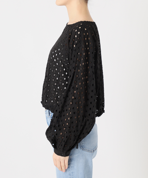 ◇◆スピックアンドスパン　カットワークドットボートネックブラウス カットワークドットボートネックブラウス（シャツ/ブラウス