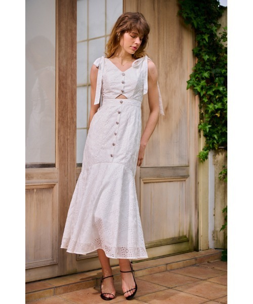 Estella.K ワンピース Margarita Dress Vネックスイッチングドレス