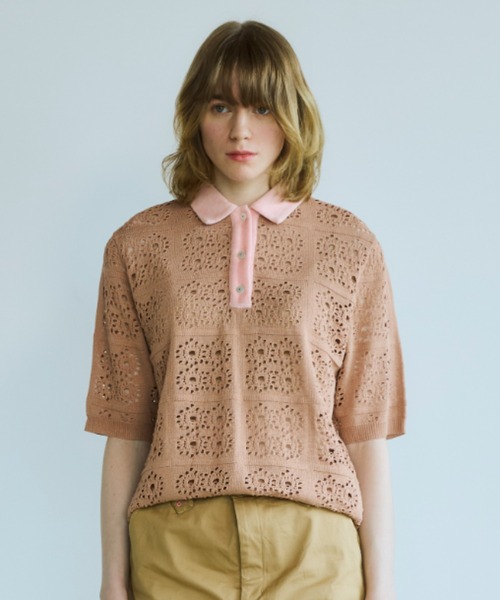 ポロシャツ ポロ New Classic レースポロニット レディース OPULENCE ポロシャツ ポロ New Classic レースポロニット