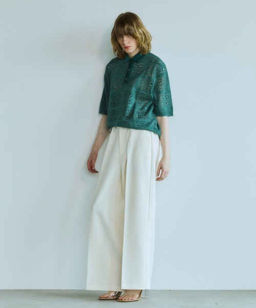 ポロシャツ ポロ New Classic レースポロニット レディース OPULENCE ポロシャツ ポロ New Classic レースポロニット
