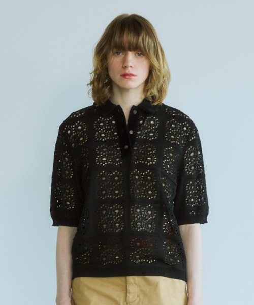 ポロシャツ ポロ New Classic レースポロニット レディース OPULENCE ポロシャツ ポロ New Classic レースポロニット