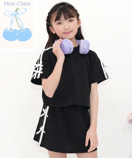 バ【リボンセットアップ】 Bee des セットアップ ラインリボン キッズ 子供服 女の子