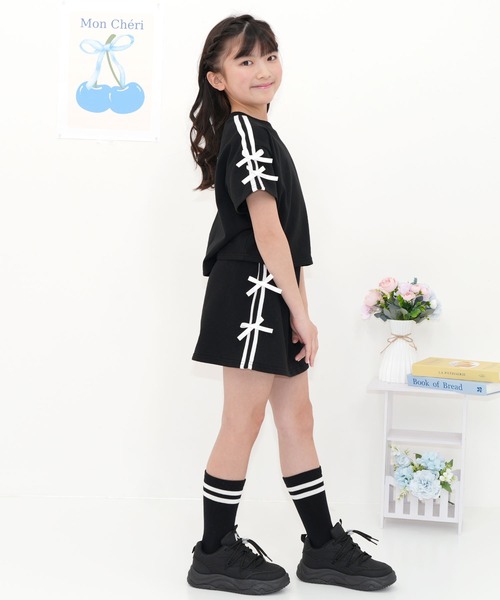 バ【リボンセットアップ】 Bee des セットアップ ラインリボン キッズ 子供服 女の子