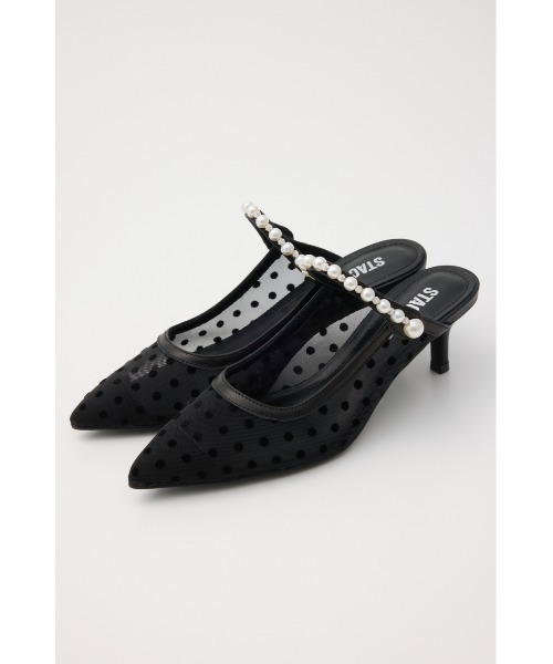 MARYAM ドット柄シースルーシューズ 美品 SPICK AND SPAN ドット柄 シースルー フラットシューズ 黒