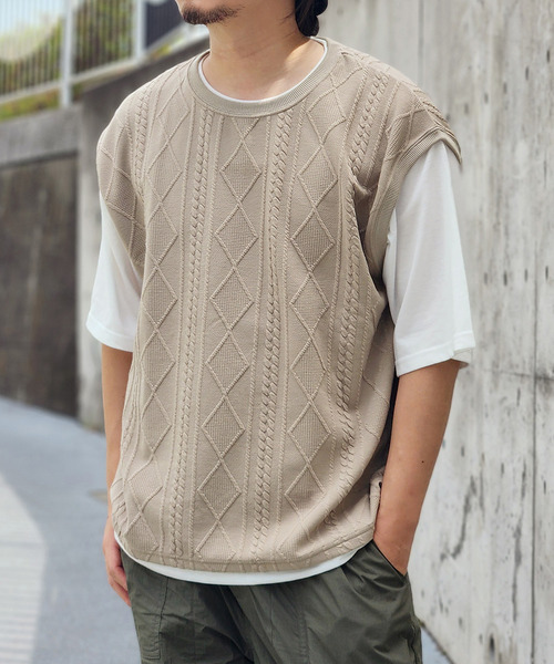 ikka（イッカ） tシャツ フクレジャカードフェイクベストTシャツ