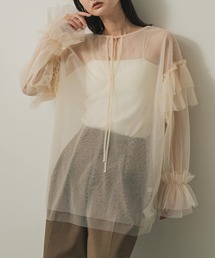 ブラウス シャツ シアーチュールフリルトップ レディース｜ZOZOTOWN Yahoo!店