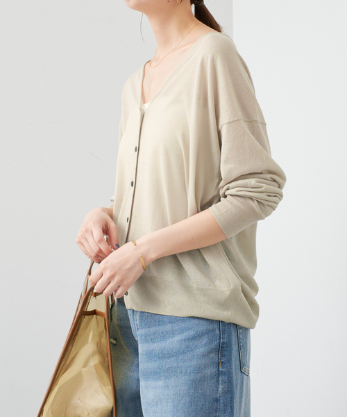 Spick＆Span カーディガン ウォッシャブルシアーカーディガン