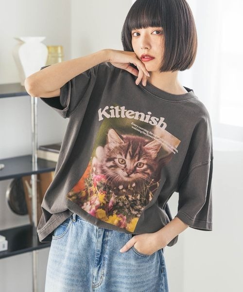 PBLIM tシャツ 「UNISEX」フラワーキャットTシャツ レディース メンズ