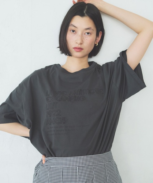 tシャツ 「 LA HUTTE」別注 EMBROIDERYＴシャツ レディース