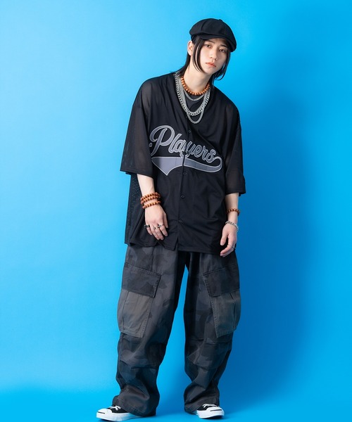 シャツ a.p.o.v. フェルトロゴ＆ナンバリングメッシュベースボール