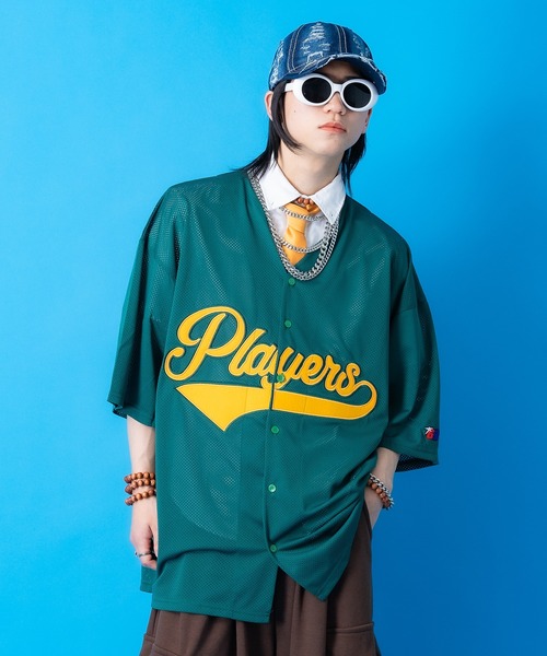 シャツ a.p.o.v. フェルトロゴ＆ナンバリングメッシュベースボール
