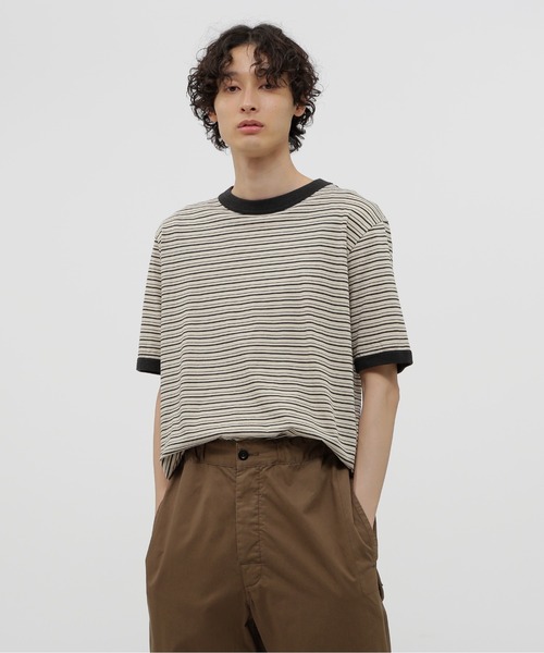 MHL. tシャツ COTTON LINEN STRIPE JERSEY メンズ : ZOZOTOWN