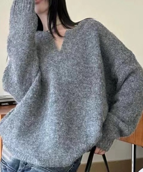 「ap retro」 長袖ニット FREE ブルー レディース_画像4