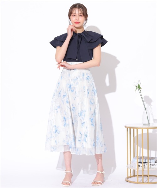 Swingle ブラウス シャツ ラッフルカラーボウタイブラウス