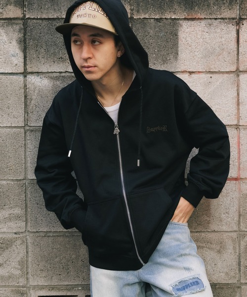 すぐ届く！◆SUPPLIER サプライヤー◆クロスロゴ ジップフーディ SUPPLIER(サプライヤー) - Lightweight Cross Zip Hoodie クロス