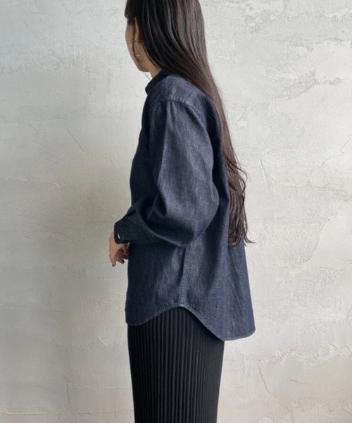 美品 即日匿名発送　DANTON 長袖シャツ 38 Mサイズ相当 Danton 「DANTON」 長袖シャツ 38 ブルー レディース : ZOZOTOWN