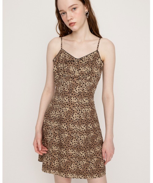 SLY（スライ） ワンピース LEOPARD SHORT CAMI OP レオパード ショート