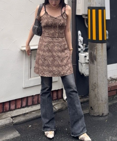 SLY（スライ） ワンピース LEOPARD SHORT CAMI OP レオパード ショート