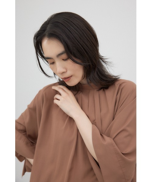crie conforto ブラウス シャツ 半袖 前後2WAYラッフルテントシャツ
