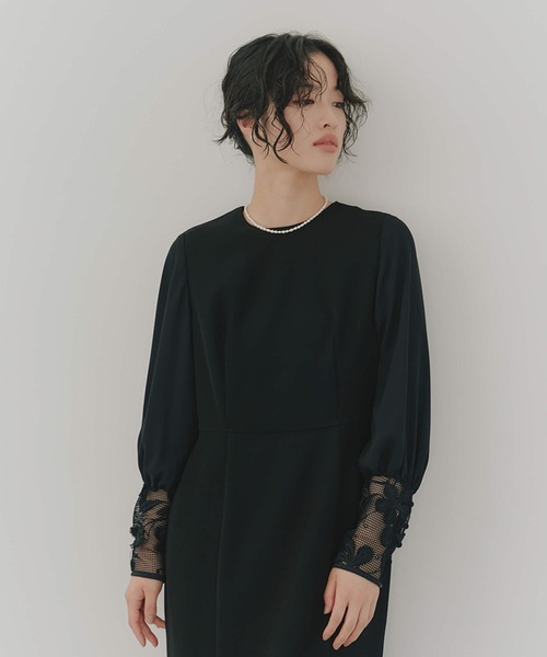 kaene 「kaene」 長袖ワンピース 40 ブラック レディース