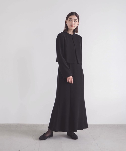 kaene 「kaene」 長袖ワンピース 40 ブラック レディース
