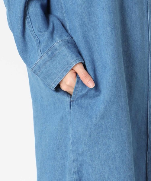 【美品】BLANC basque デニムロングシャツワンピース blanc basque（ブランバスク） ワンピース パールボタン ダンガリー