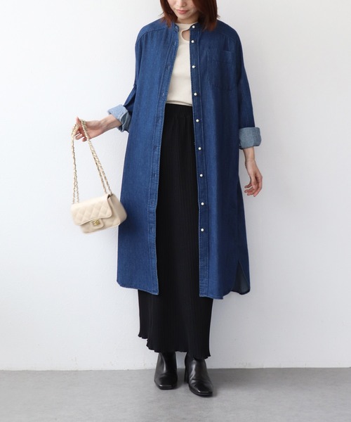 blanc basque（ブランバスク） ワンピース パールボタン ダンガリー 